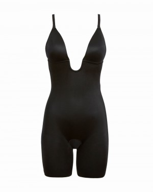 Body Spanx Suit Your Fancy Plunge Low-Back Mid-Thigh Černé | 6782403-DY