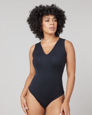 Body Spanx Suit Yourself V-Neck Tank Černé | 9652701-BK
