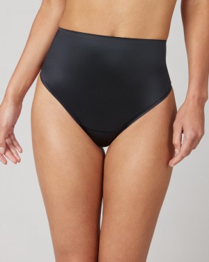 Kalhotky Spanx Shaping Satin Černé | 3564109-VD