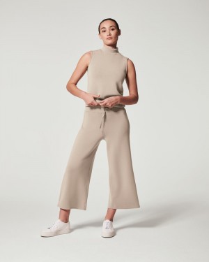 Kalhoty Spanx AirEssentials Cropped Široké Leg Béžový | 9532846-VB