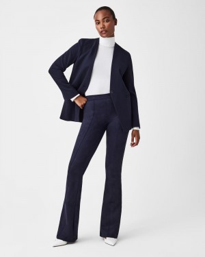 Kalhoty Spanx Faux Semišové Flare Tmavě Blankyt | 4298350-VE