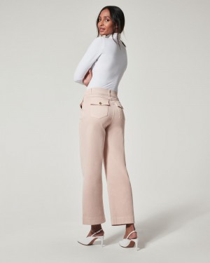 Kalhoty Spanx Stretch Twill Cropped Široké Leg Růžové | 5764213-DO