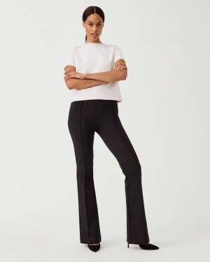 Kalhoty Spanx The Perfect Pant, Hi-Rise Flare in Houndstooth Jacquard Šedé | 1657430-MW