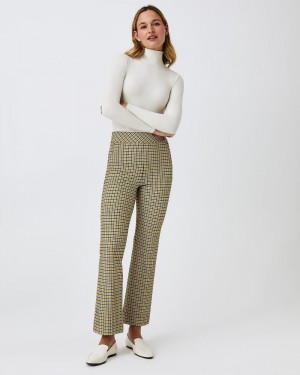 Kalhoty Spanx The Perfect Pant, Kick Flare in Orange Pop Plaid Jacquard Dijon Houndstooth | 0631789-VX