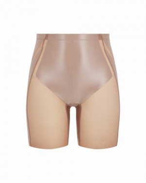 Kraťasy Spanx Booty-Lifting Mid-Thigh Cafe Au Lait | 4836501-FZ
