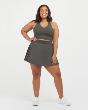 Krátké Sukně Spanx The Get Moving Plisovaný, 14" Olivy Zelené | 3275689-BC