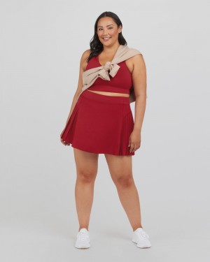 Krátké Sukně Spanx The Get Moving Plisovaný, 14" Červené | 4935617-TL