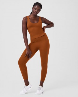 Legíny Spanx Booty Boost® Active 7/8 Hnědé | 5483061-SR