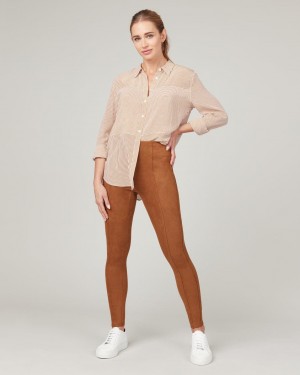 Legíny Spanx Faux Semišové Hnědé | 0521634-MK