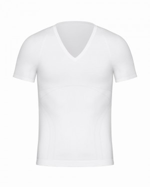 Spodní košile Spanx Ultra Sculpt Seamless V-Neck Bílé | 2643581-OW