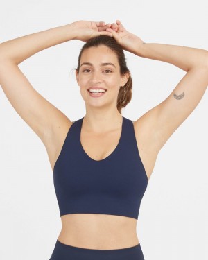 Sportovní Podprsenka Spanx Longline Medium Impact Tmavě Blankyt | 3985047-TY