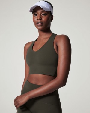 Sportovní Podprsenka Spanx Longline Medium Impact Olivy Zelené | 3065891-RX