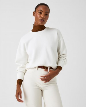 Topy Spanx AirEssentials Crew Bílé | 3851067-YX