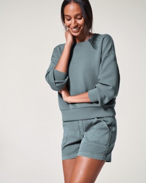 Topy Spanx AirEssentials Crew Blankyt Šedé | 9378465-IY