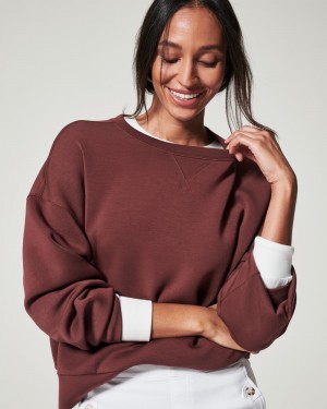Topy Spanx AirEssentials Crew Hnědé | 5793268-OR