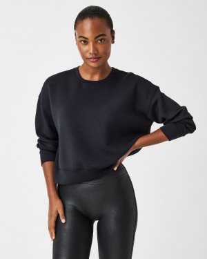 Topy Spanx AirEssentials Crew Černé | 0351629-VT
