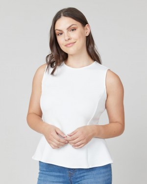 Topy Spanx AirEssentials Peplum ‘At-the-Hip’ Bílé | 2309754-UZ