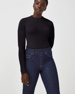 Topy Spanx Seamless Swirl Long Sleeve Shirt Černé | 4629817-TN