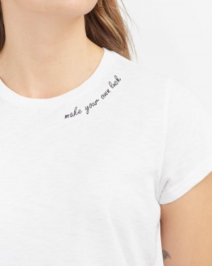Tričko Spanx Pima Bavlněné Embroidered Grafická Bílé | 0967541-FG