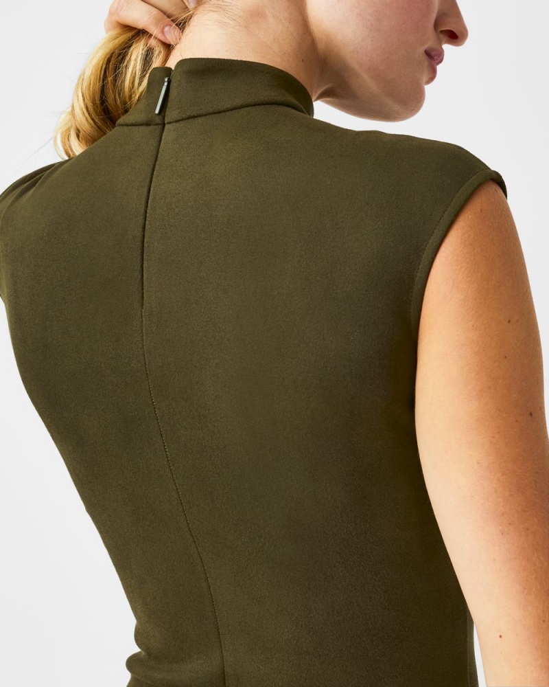 Body Spanx Faux Semišové Mock Neck Zelene | 2386754-RM