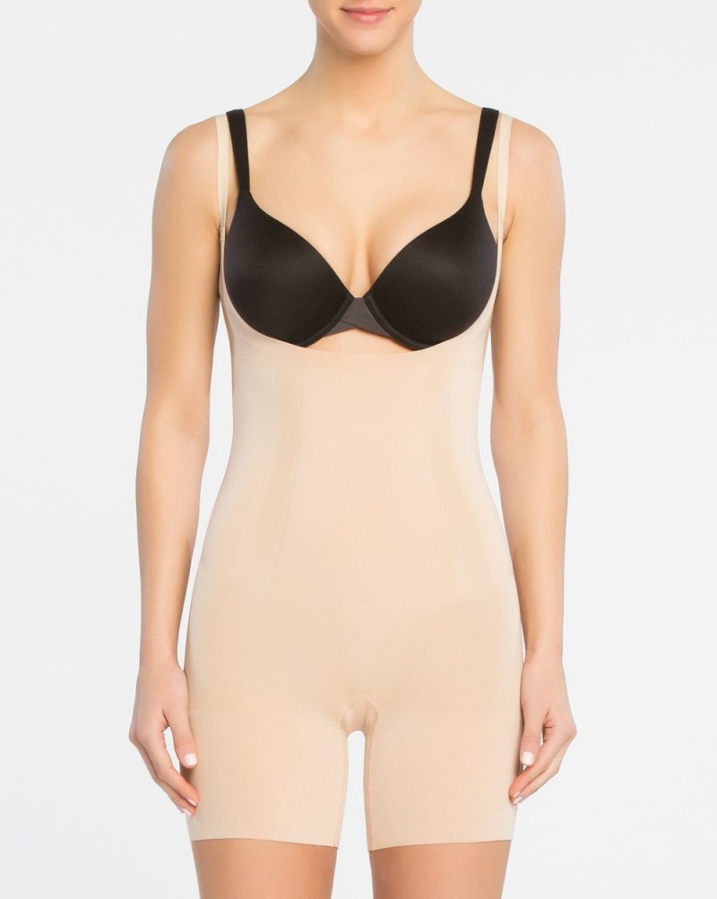 Body Spanx OnCore Open-Bust Mid-Thigh Béžový | 6470823-WS