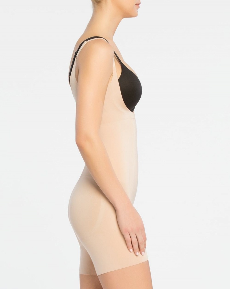 Body Spanx OnCore Open-Bust Mid-Thigh Béžový | 6470823-WS