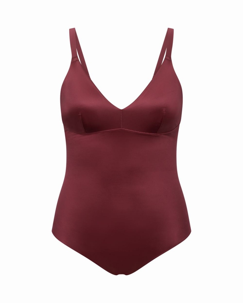Body Spanx Shaping Satin Tanga Vínové | 9327510-ZH