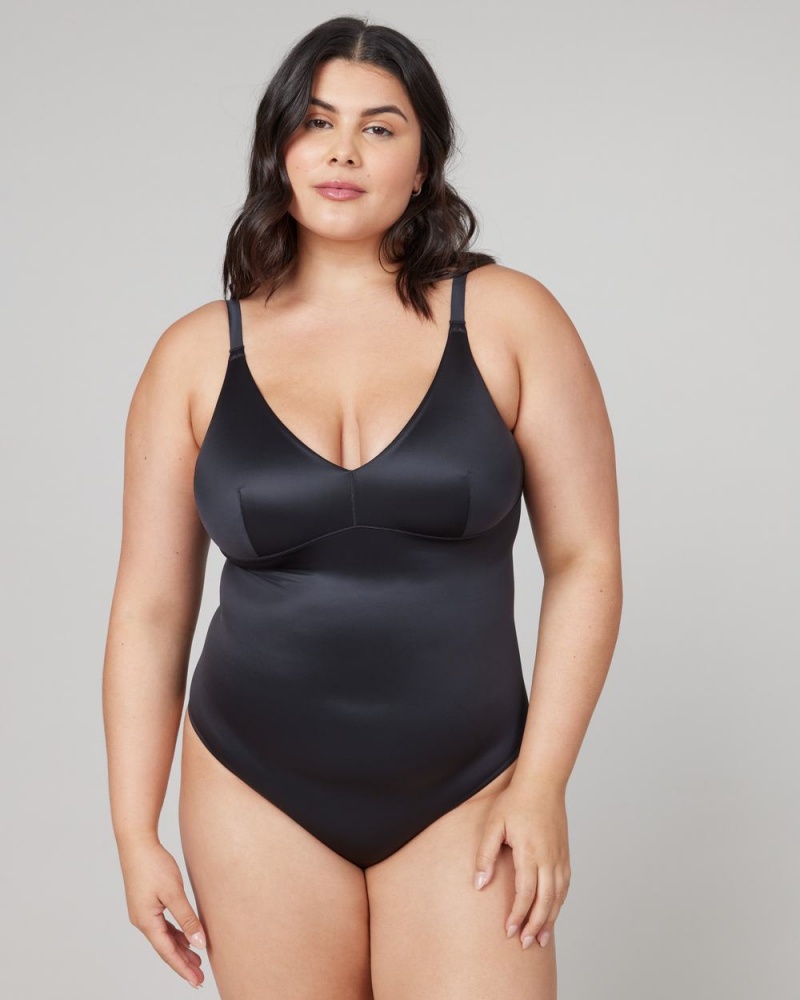 Body Spanx Shaping Satin Tanga Černé | 0514267-VY