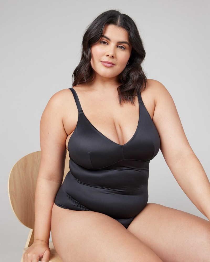 Body Spanx Shaping Satin Tanga Černé | 0514267-VY