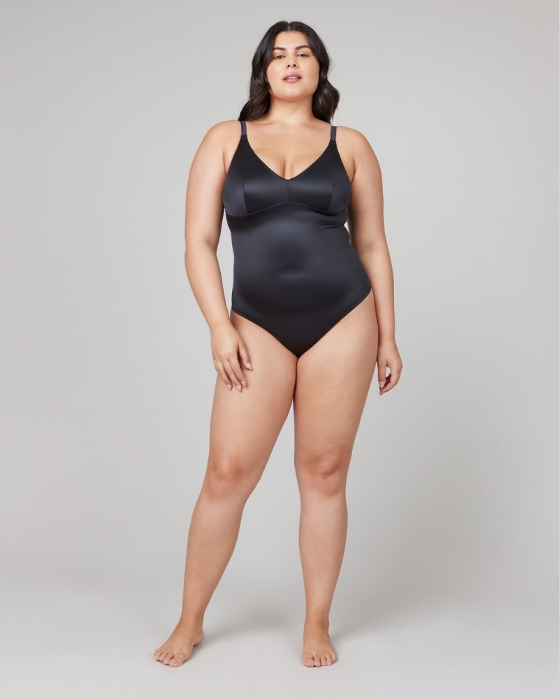 Body Spanx Shaping Satin Tanga Černé | 0514267-VY