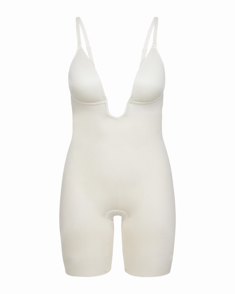Body Spanx Suit Your Fancy Plunge Low-Back Mid-Thigh Béžový | 8453762-WT