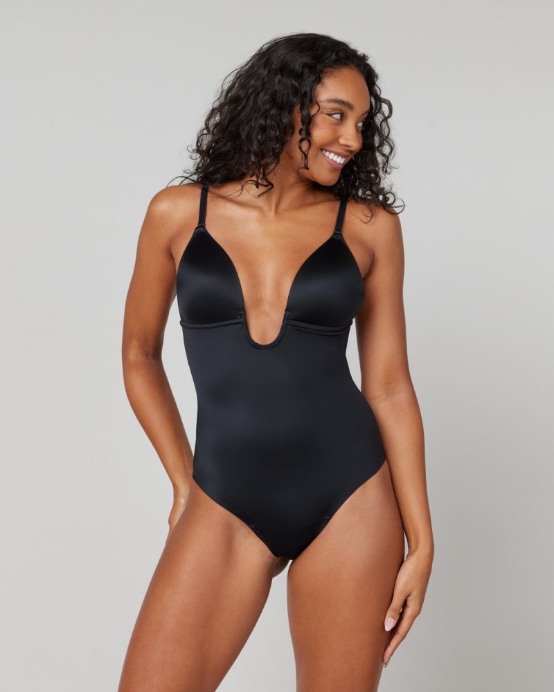Body Spanx Suit Your Fancy Plunge Low-Back Tanga Černé | 1035687-VF