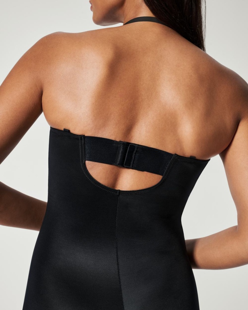 Body Spanx Suit Your Fancy Strapless Cupped Mid-Thigh Černé | 7209543-CH