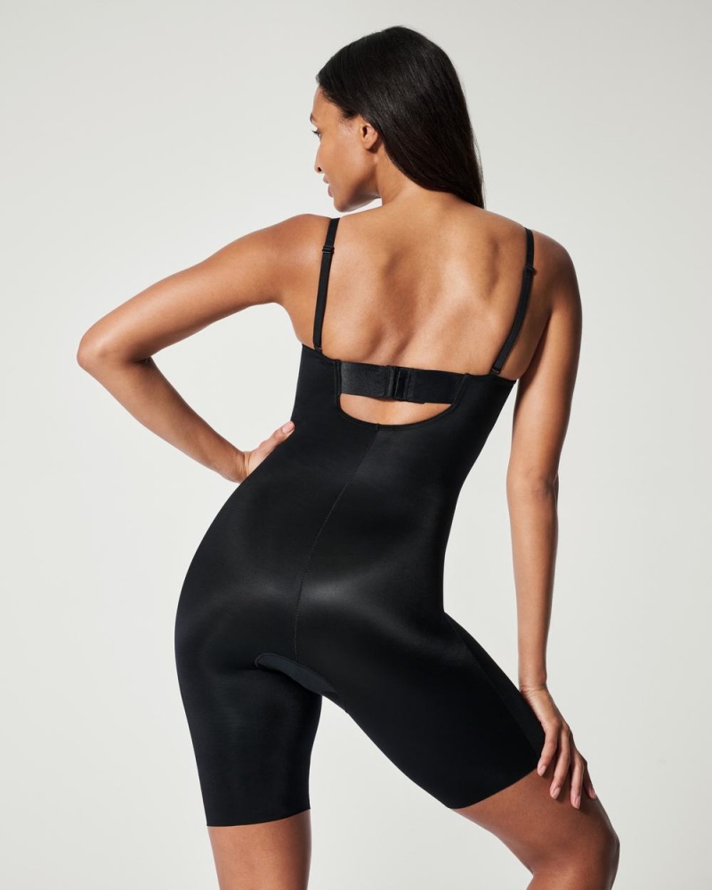 Body Spanx Suit Your Fancy Strapless Cupped Mid-Thigh Černé | 7209543-CH