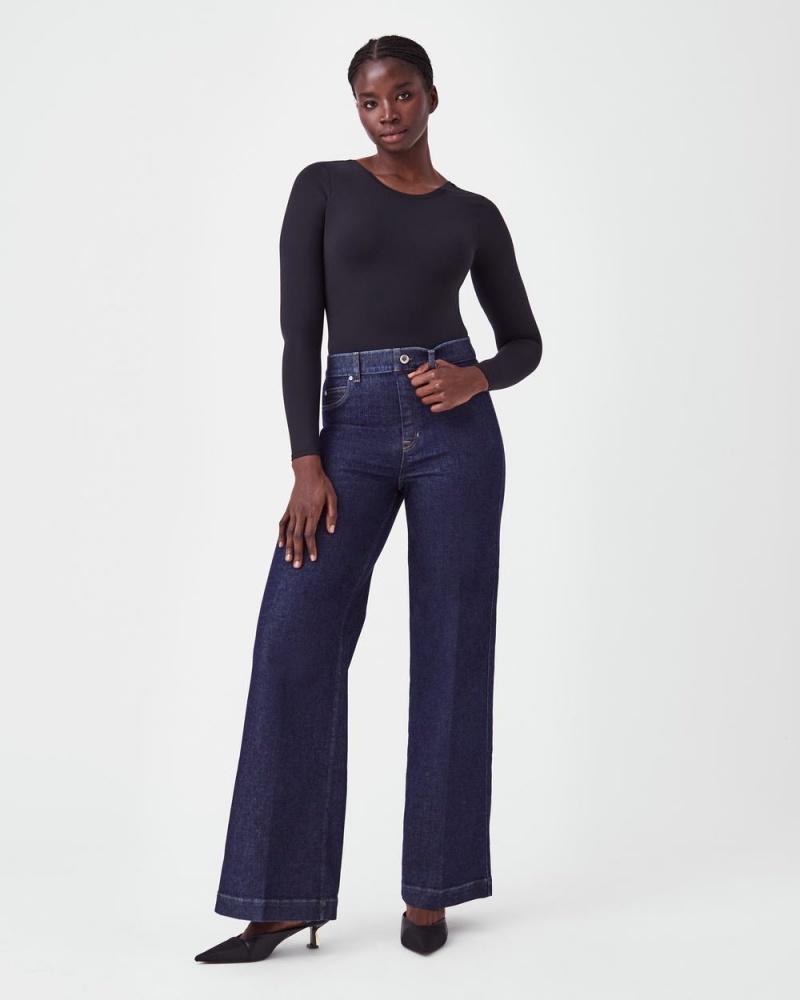 Body Spanx Suit Yourself Long Sleeve Scoop Neck Černé | 8209573-OW