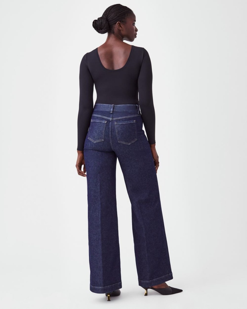 Body Spanx Suit Yourself Long Sleeve Scoop Neck Černé | 8209573-OW