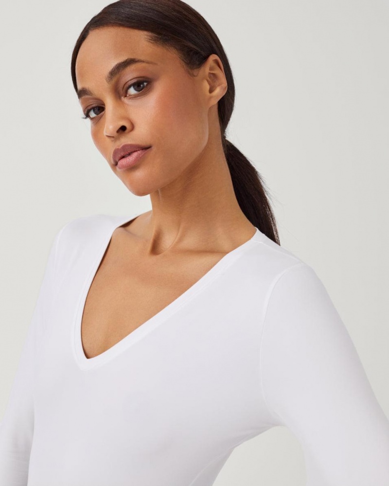 Body Spanx Suit Yourself Long Sleeve Tanga Bílé | 1739504-KI