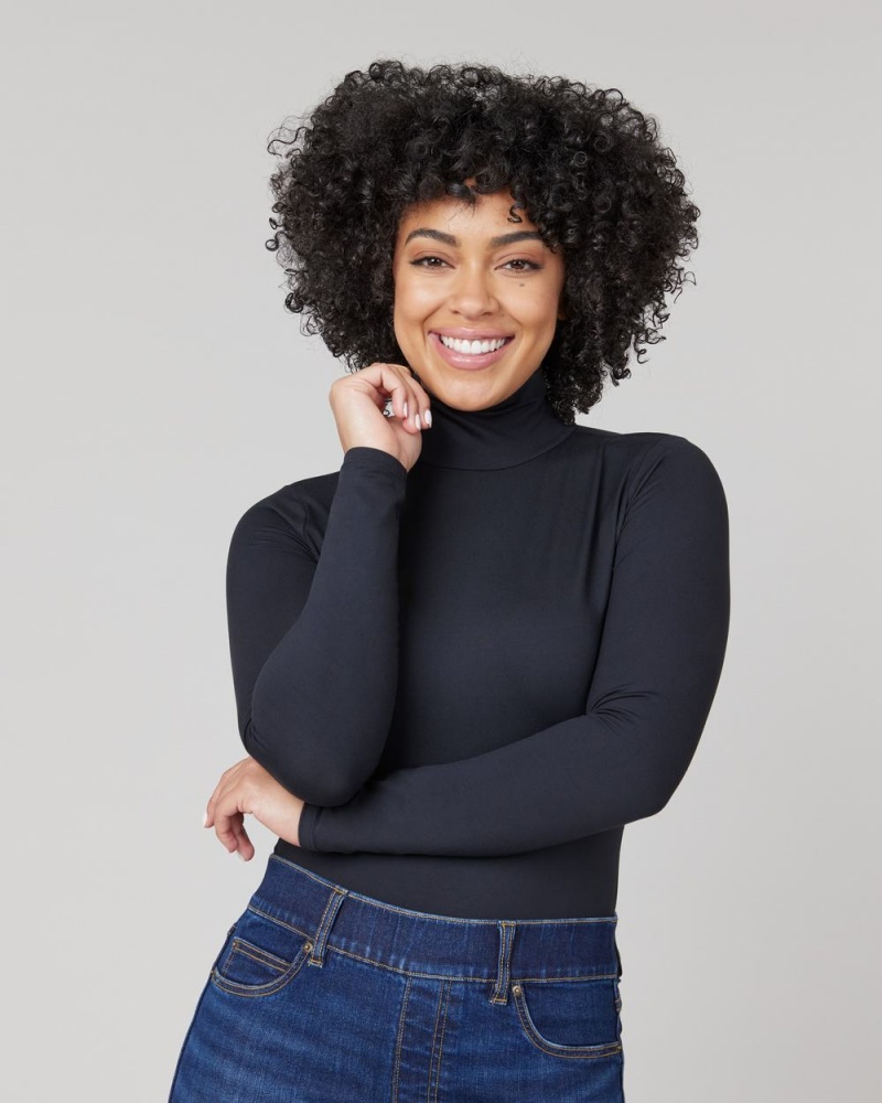 Body Spanx Suit Yourself Long Sleeve Turtleneck Tanga Černé | 5740821-TK
