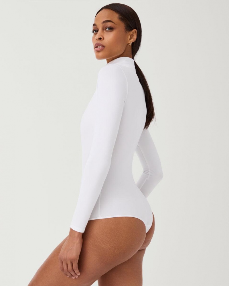 Body Spanx Suit Yourself Long Sleeve Turtleneck Tanga Bílé | 6172549-YE