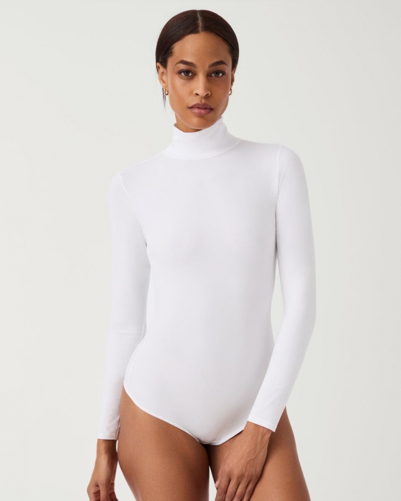 Body Spanx Suit Yourself Long Sleeve Turtleneck Tanga Bílé | 6172549-YE