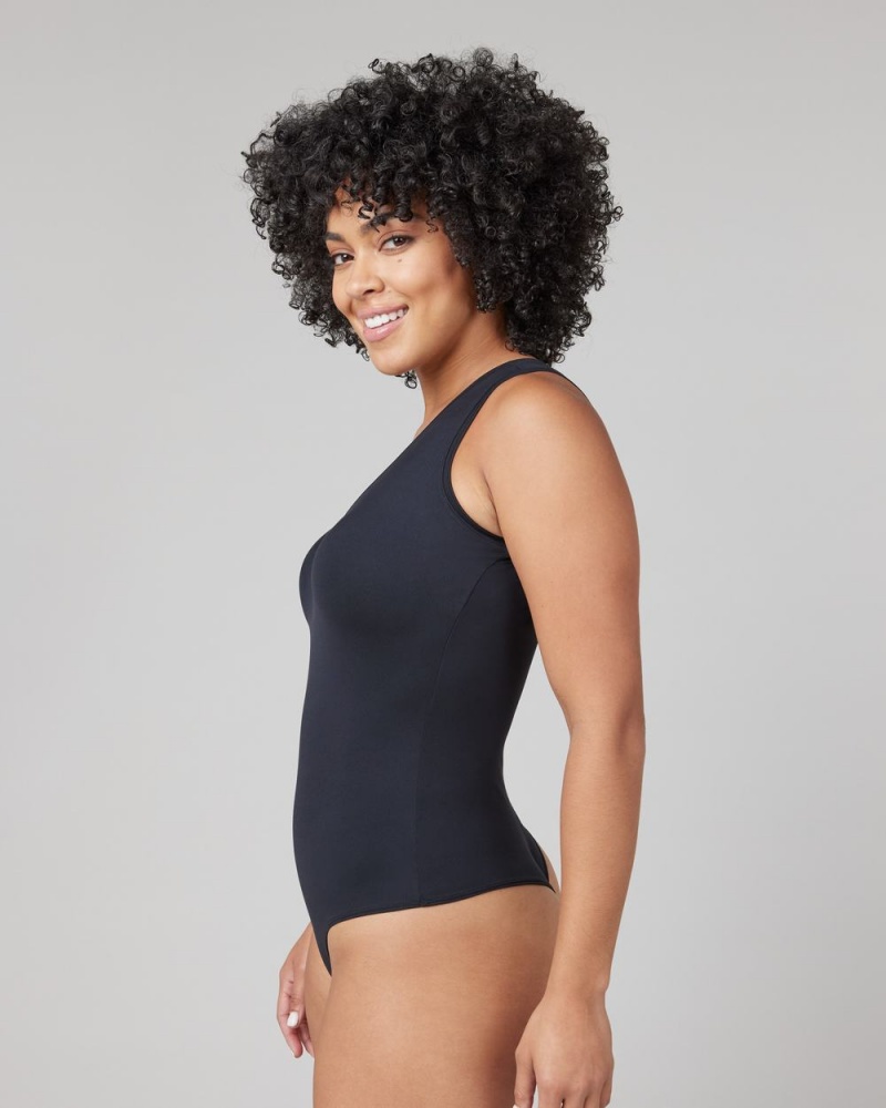 Body Spanx Suit Yourself V-Neck Tank Černé | 9652701-BK
