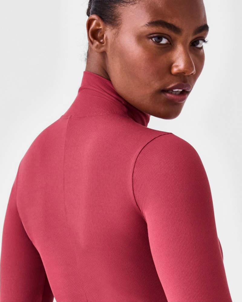 Body Spanx Suit Yourself Žebrovaný Long Sleeve Turtleneck Růžové | 4908735-DE