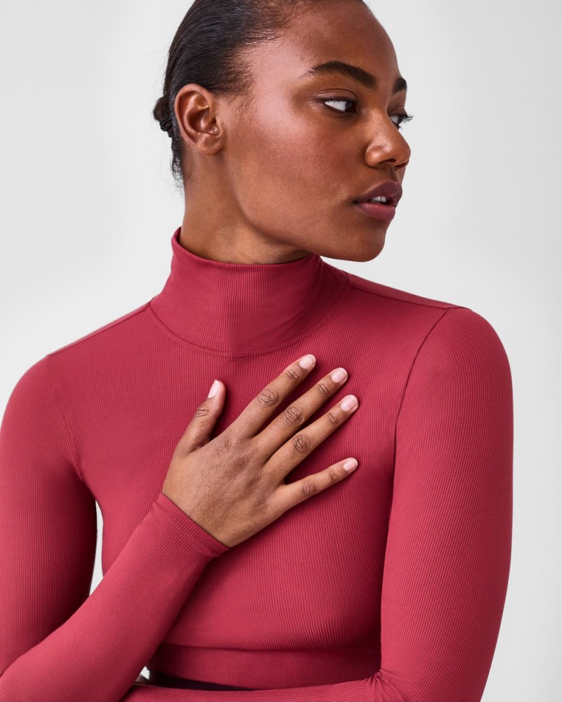 Body Spanx Suit Yourself Žebrovaný Long Sleeve Turtleneck Růžové | 4908735-DE