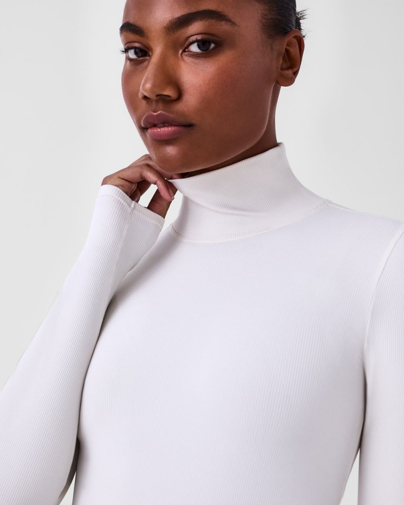 Body Spanx Suit Yourself Žebrovaný Long Sleeve Turtleneck Bílé | 2839057-DV