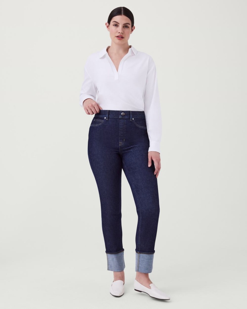 Body Spanx The Collared Long Sleeve Bílé | 4379512-WD