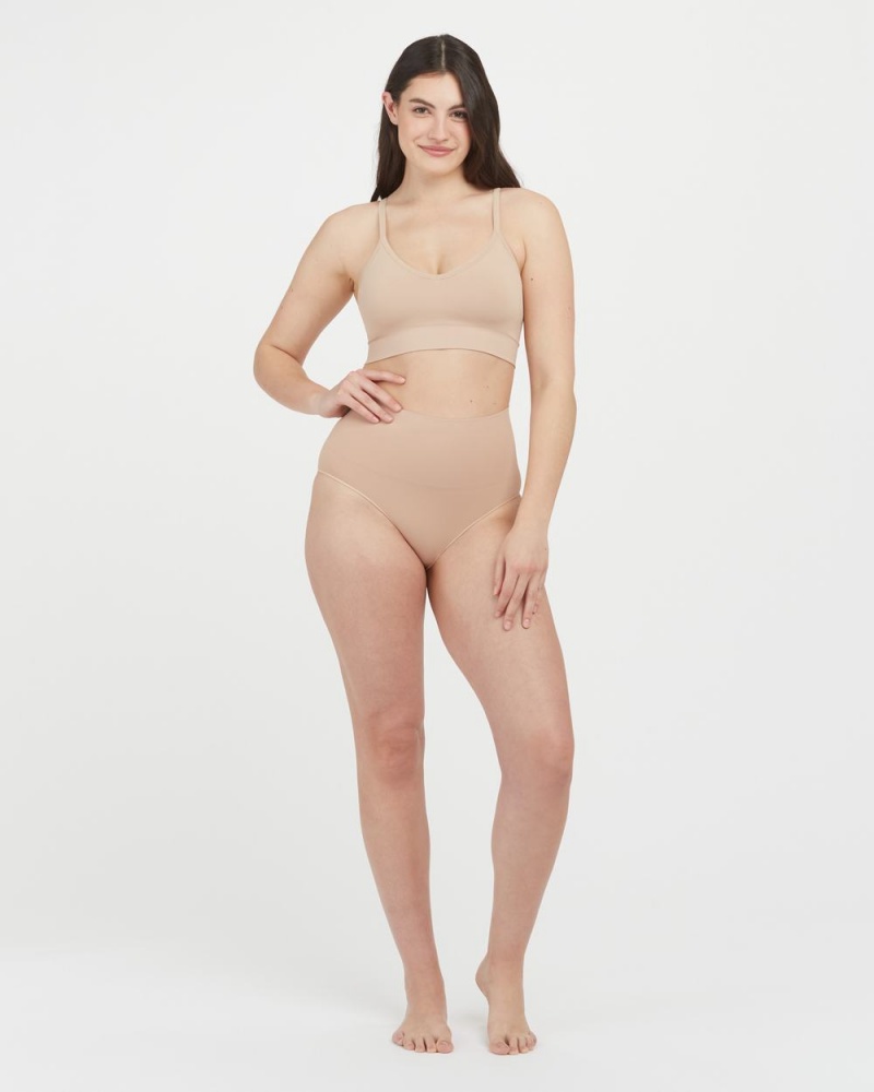 Bralette Spanx EcoCare Seamless Shaping Longline Béžový | 0634795-XV