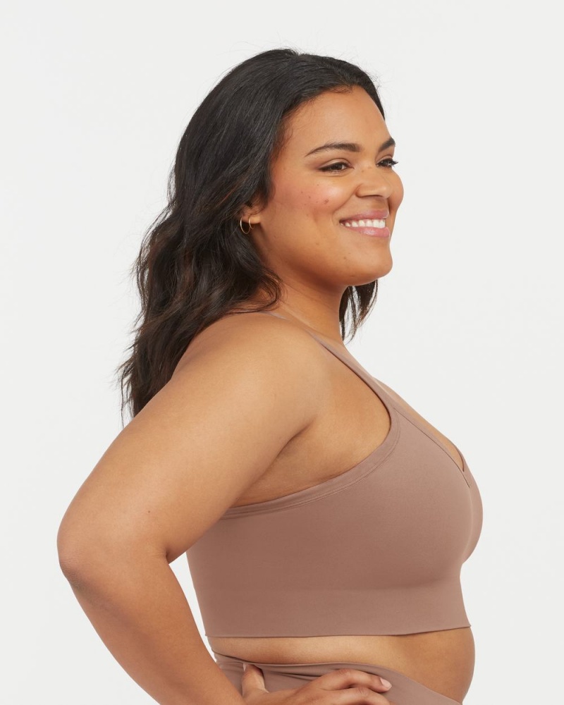 Bralette Spanx EcoCare Seamless Shaping Longline Cafe Au Lait | 0892316-KW
