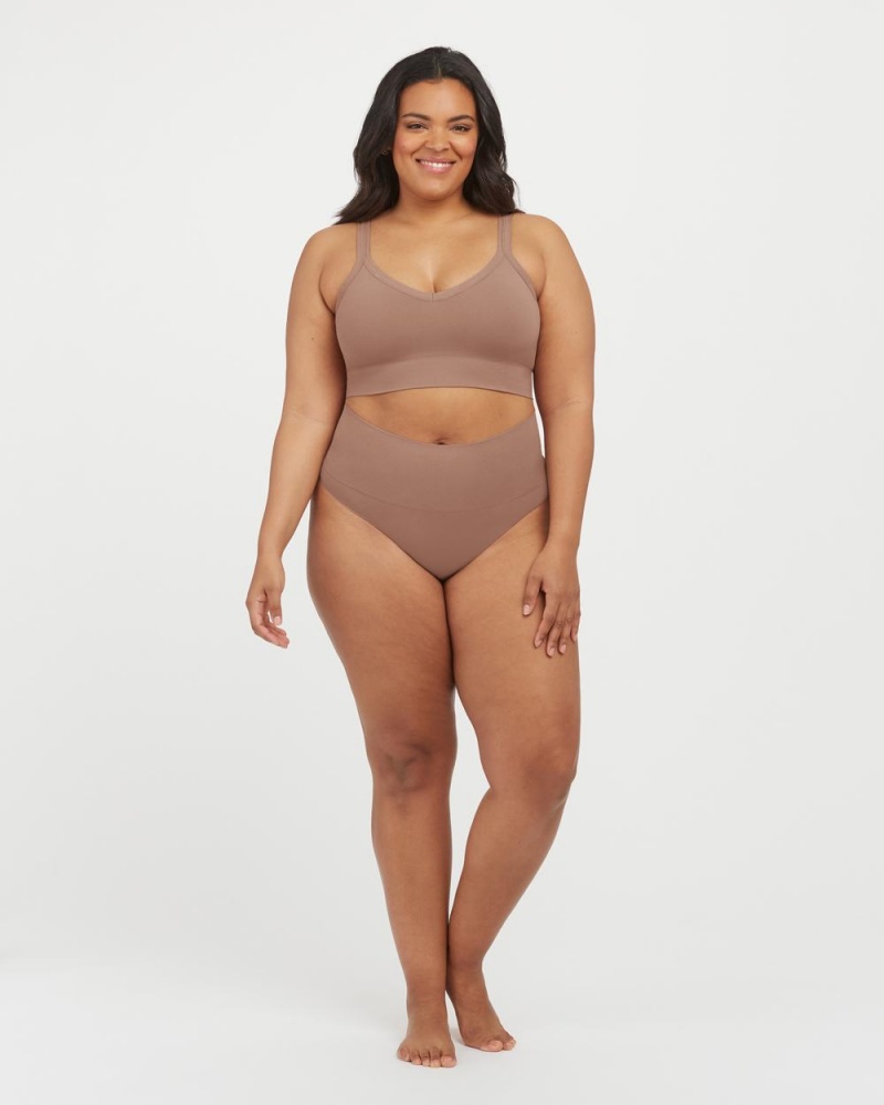 Bralette Spanx EcoCare Seamless Shaping Longline Cafe Au Lait | 0892316-KW