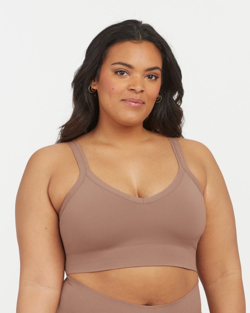 Bralette Spanx EcoCare Seamless Shaping Longline Cafe Au Lait | 0892316-KW