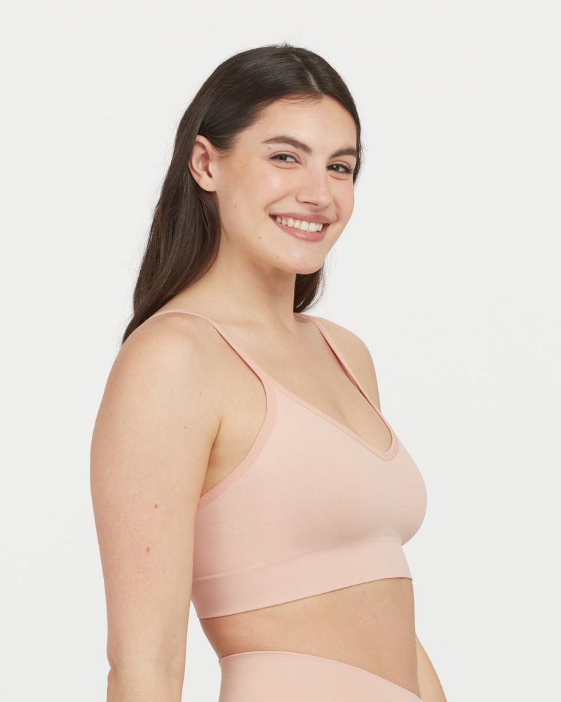 Bralette Spanx EcoCare Seamless Shaping Longline Růžové | 7406195-GR